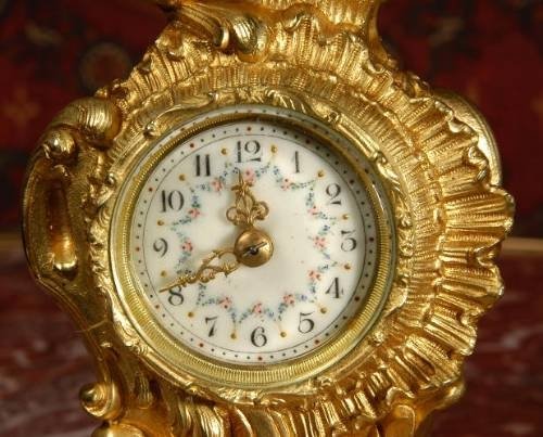 fig 4. Rare and Stunning Miniature French Boudoir Clock Set.